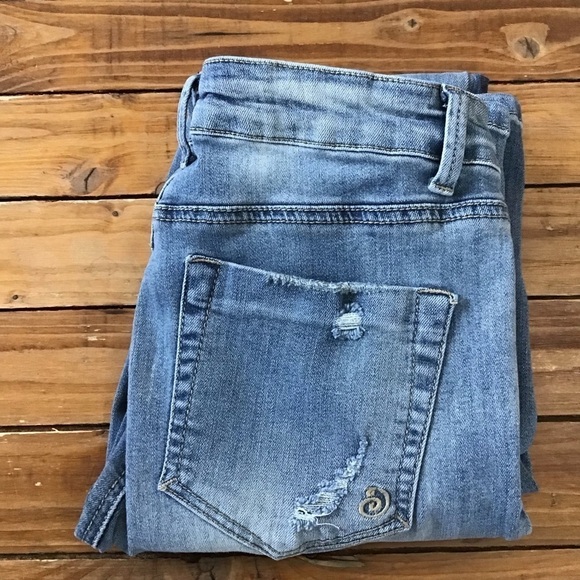 INDIGO Rein colored jeans size 5 artist boho skinny stretchy denim faded blue - Picture 2 of 11